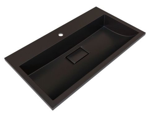 Раковина из искусственного мрамора Stella Polar Арта SP-00001760 70х45 встраиваемая цвет черный глянцевый