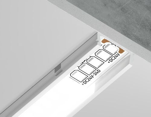 Алюминиевый накладной профиль Ambrella Light Alum Profile (Алум Профиле) GP1700WH