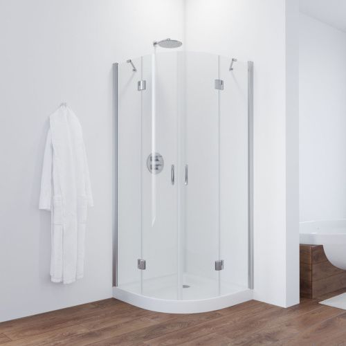 Душевой уголок Vegas-Glass AFS TUR+NOVO AFS TUR NOVO h1890 80 08 crystalvision R 80х80 стекло прозрачное профиль хром без поддона