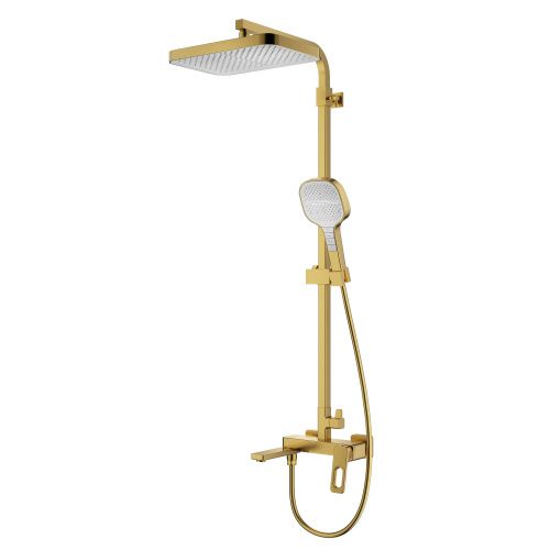 Душевая стойка Raglo R51.24.03 настенная цвет сатин золотой