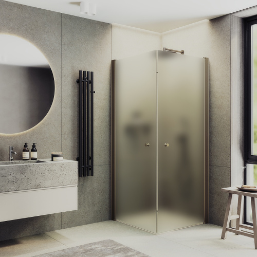 Душевой уголок Maybah Glass MGY-1294-2 90х90 стекло тонированное профиль бронза