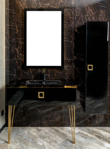 Консоль под раковину Armadi Art Lucido 770-100-B 104х55х30 подвесная цвет черный