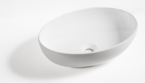 Раковина из сантехнического фарфора MILLEAU NUAGE MU0019-GW 52х40 накладная цвет белый глянцевый без отверстий под смеситель