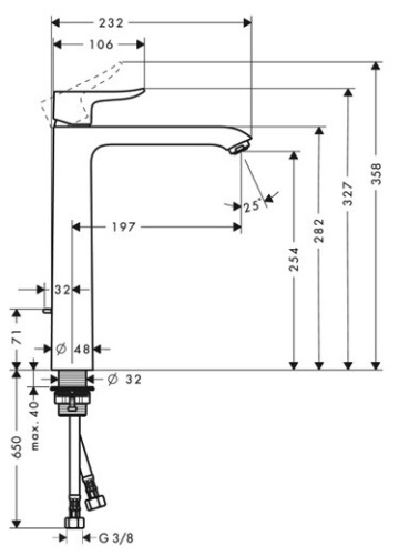 Смеситель Hansgrohe Metris 31082000 на раковину/столешницу хром без термостата