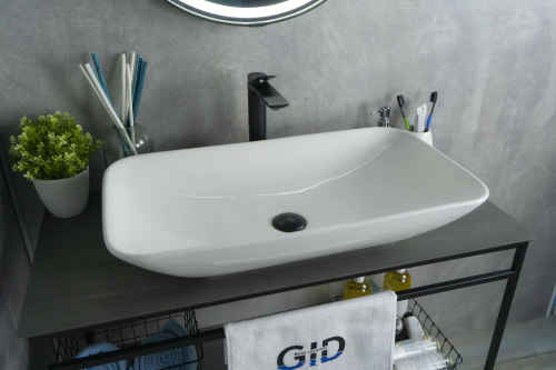 Раковина Gid Geométrico 71 см 51124 накладная цвет белый