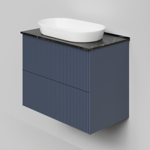 Тумба со столешницей La Fenice TERRA TWIN NFNC-01-TER-BG-80-2-3-GB 81х62х47 подвесная цвет синий