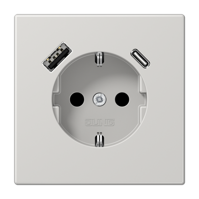 Розетка 2K+З USB Typ AC Jung LS Design LS1520-15CALG