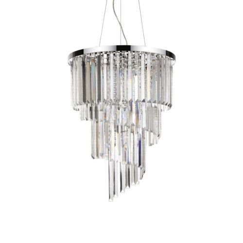 Люстра подвесная Ideal lux Carlton (Царлтон) Carlton SP12 Cromo