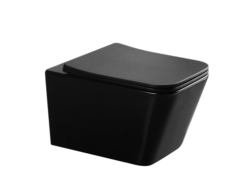Унитаз подвесной Gid Cuadrado 62239Y черный матовый с сиденьем микролифт безободковый