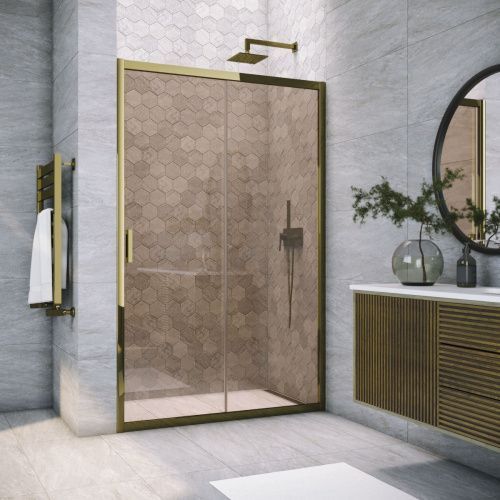 Душевая дверь Vegas-Glass ZP TUR+NOVO ZP TUR NOVO 165 05 05 165х200 стекло тонированное профиль бронза