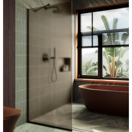 Душевая перегородка Maybah Glass MGD-679-6у 109х195 стекло тонированное профиль черный