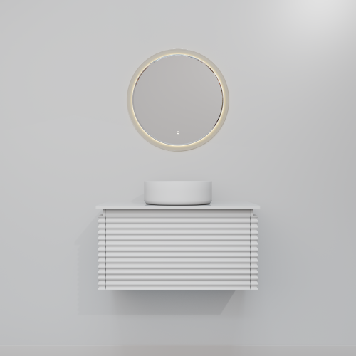 Тумба с раковиной+зеркало ArtDecco Jacqueline (Жаклин) AJC08W34S3M0 80x45x40 подвесная цвет белый