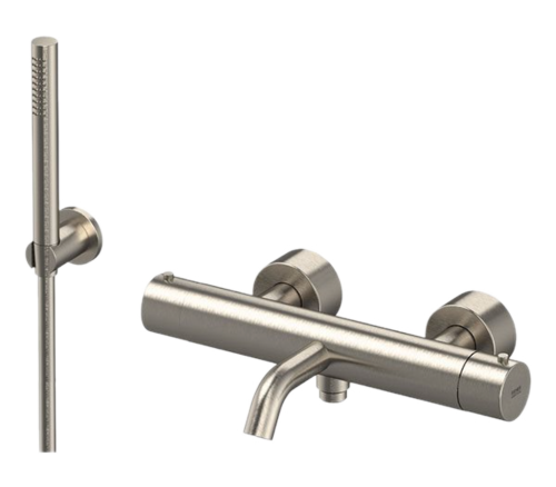 Смеситель для ванны Remer X Style Inox SSXT02 настенный нержавеющая сталь с термостатом