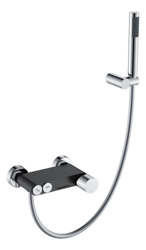 Смеситель Boheme Stick 123-BCR настенный черный