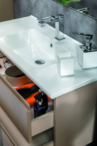 Тумба под раковину Armadi Art Capolda 849-085-LA 82х45х48 подвесная цвет бежевый