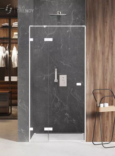 Душевая дверь New Trendy AVEXA White EXK-2689 90х200 стекло прозрачное профиль белый