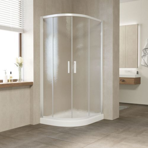 Душевой уголок Vegas-Glass ZS-F TUR+NOVO ZS-F NOVO h2000 110*90 01 02 110х90 стекло рифленое профиль белый без поддона