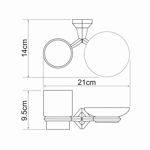 Стакан с мыльницей WasserKRAFT 1126C - фото 4