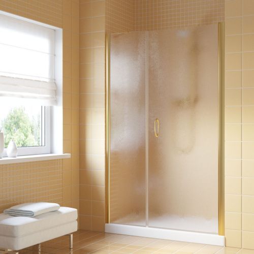 Душевая дверь Vegas-Glass EP-F-2 LUX EP-F-2 LUX 100 09 02 R 100х200 стекло рифленое профиль золото