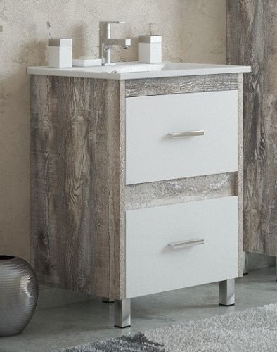 Тумба под раковину Corozo Верона SD-00000346 62х45х85 цвет белый/коричневый