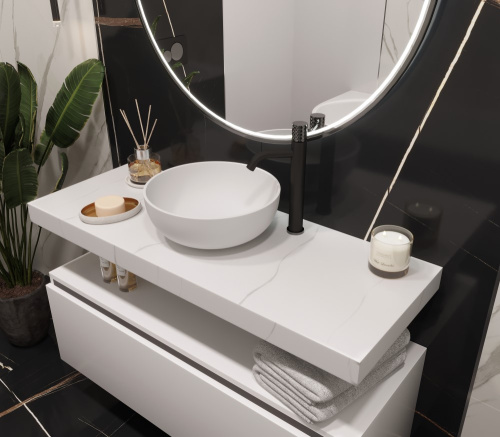 Столешница Armadi Art Flat 869-120-CLCT 121х46 накладная цвет белый мрамор