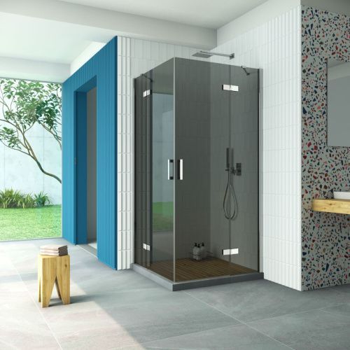 Душевой уголок Vegas-Glass AFA Retta AFA Retta 80 08 07 80х80 стекло тонированное профиль хром без поддона