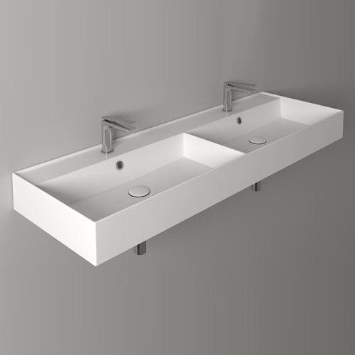 Раковина Simas Agile 141 см AG141D bi*2 подвесная цвет белый