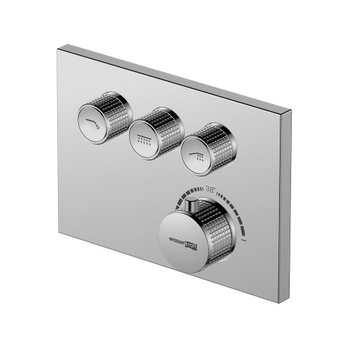 Смеситель для ванны и душа WasserKRAFT Dinkel 5800 5858 Thermo встраиваемый хром