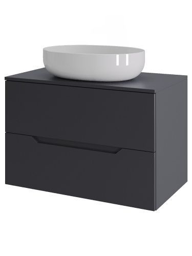 Тумба с раковиной Orange Line Li-70TugMDF+B05-520W 70х46х71 подвесная цвет графит матовый