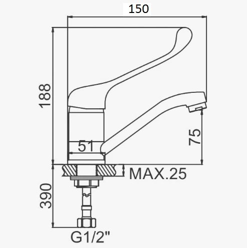 Смеситель для кухни D-Lin D151427-6 на мойку хром - фото 2