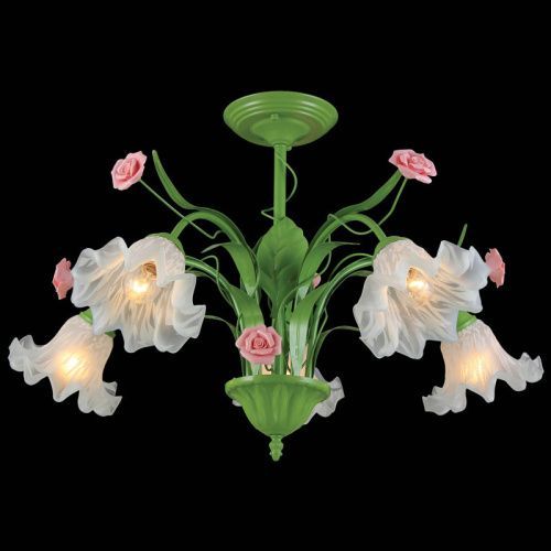 Люстра на штанге Natali Kovaltseva Rose (Росе) ROSE 11462/5C GREEN
