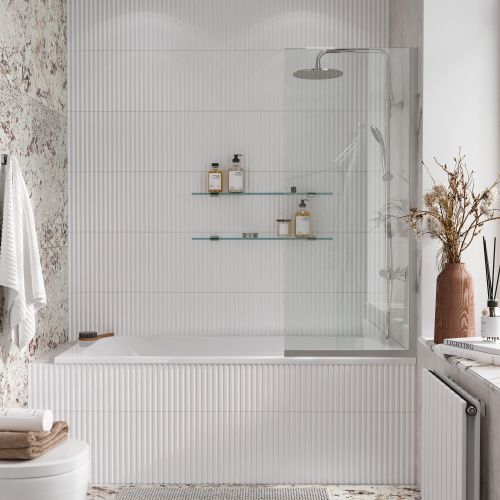 Душевая шторка Reflexion Fix RX14060CСR-08 60x140 стекло прозрачное профиль хром ориентация универсальная