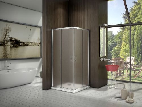 Душевой уголок Good Door LATTE ЛА00021 100х100 стекло матовое профиль белый без поддона
