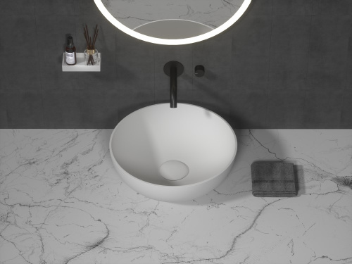 Раковина из искусственного камня Armadi Art NeoArt/Monaco/Vallessi Avantgarde 879-39 39х39 накладная цвет белый без отверстий под смеситель