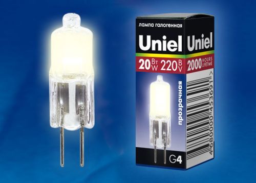 Лампа галогенная Uniel JC-220/20/G4 CL