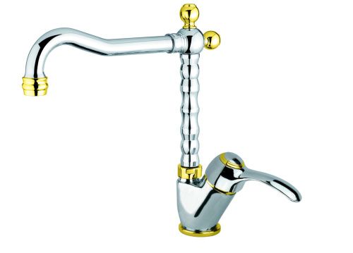 Смеситель Webert Aurora AU831702017 на раковину хром/золото