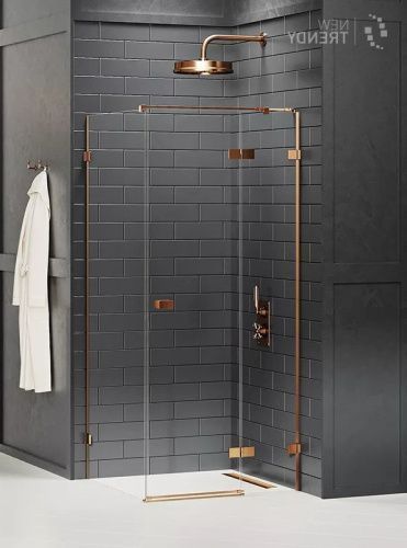 Душевой уголок New Trendy AVEXA Copper brushed EXK-3591 110х100 стекло прозрачное профиль медь без поддона