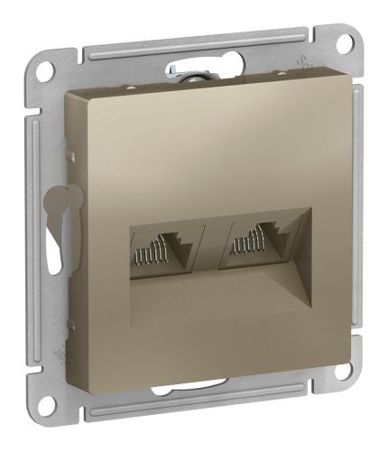 Розетка двойная компьютерная RJ45+RJ45 Systeme Electric AtlasDesign (АтласДесигн) ATN000585