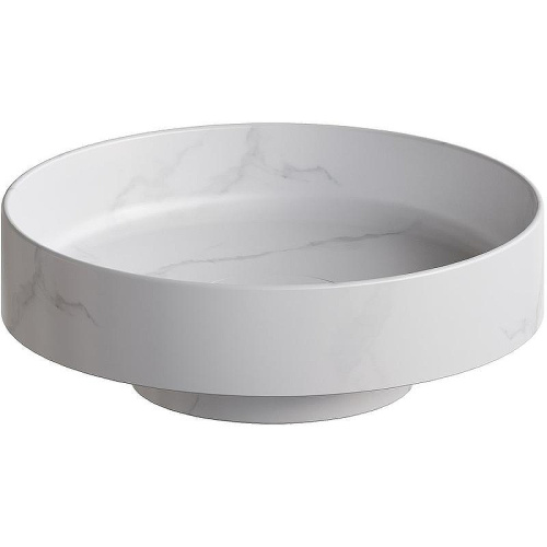 Раковина из искусственного камня Boheme Corian 801-CLCT 40х40 накладная цвет белый мрамор