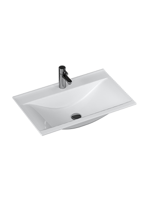 Раковина из литьевого мрамора Velvex PULSUS rkPUL.70-81 71х45 накладная цвет белый 1 отверстие под смеситель