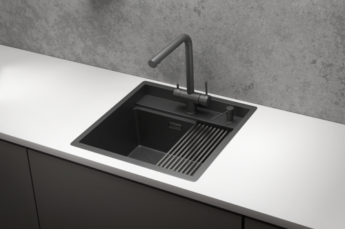 Кухонная мойка Granula Kitchen Space 5051, ЧЕРНЫЙ МАТОВЫЙ 50x51 цвет черный матовый