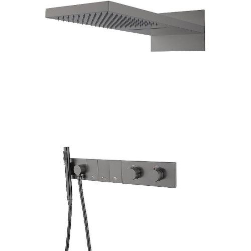 Душевая система Boheme Zodiac 133-GM встраиваемая цвет антрацит с термостатом