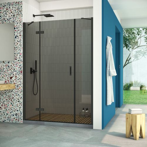 Душевая дверь Vegas-Glass AFP-F Retta AFP-F Retta 130 02М 07 L 130х200 стекло тонированное профиль черный