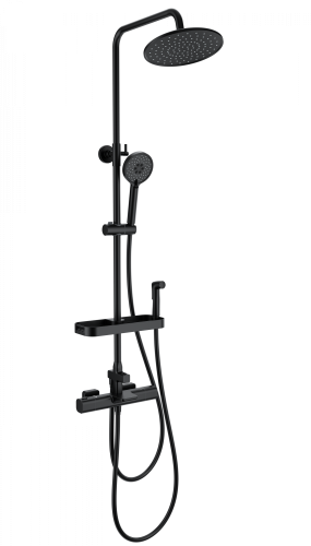 Душевая стойка Wonzon & Woghand WW-C3017-A-MB настенная цвет черный