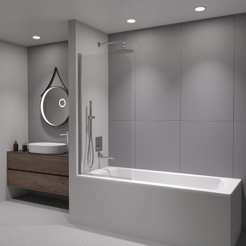 Душевая шторка на ванну RGW Screens 411110908-11 80х150 стекло прозрачное профиль хром глянцевый ориентация универсальная