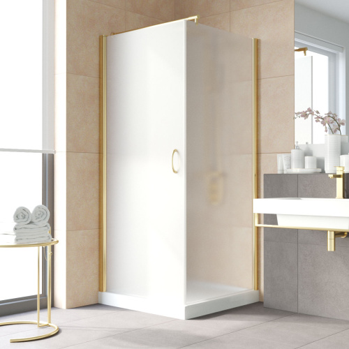 Душевой уголок Vegas-Glass EP-Fis LUX EP-Fis LUX 80*100 9 10 L 80х100 стекло матовое профиль золото глянцевое