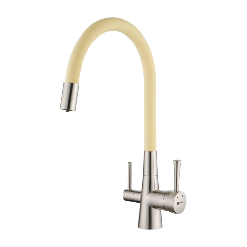Смеситель для кухни LeMark Comfort LM3075BN-Beige на мойку никель/бежевый