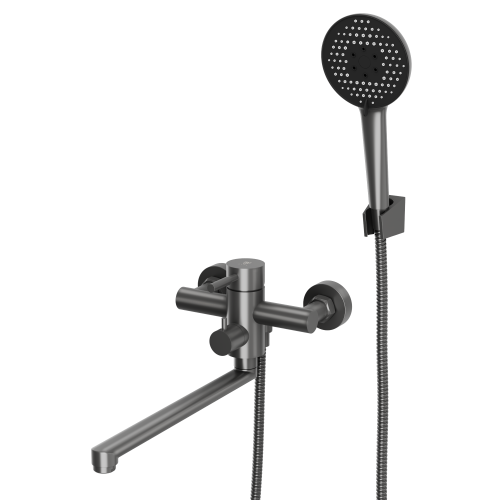 Смеситель для ванны Rush Melos SUS1101-51Grey настенный графит