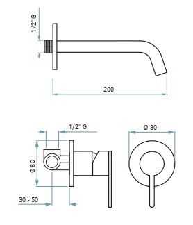 Смесители Emmevi Filobrass 85155ZI/CR встраиваемый в стену хром - фото 2