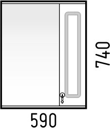 Зеркало-шкаф Corozo Элегия ретро SD-00000006 59х15х74 подвесной цвет белый - фото 2